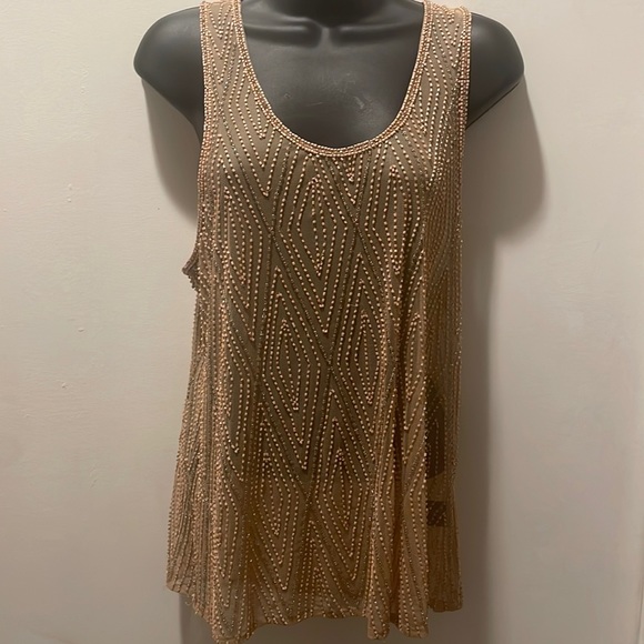 Tops - Beaded nude top